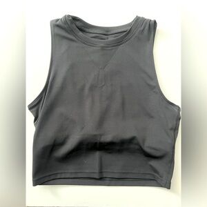 Black cropped tank top size medium